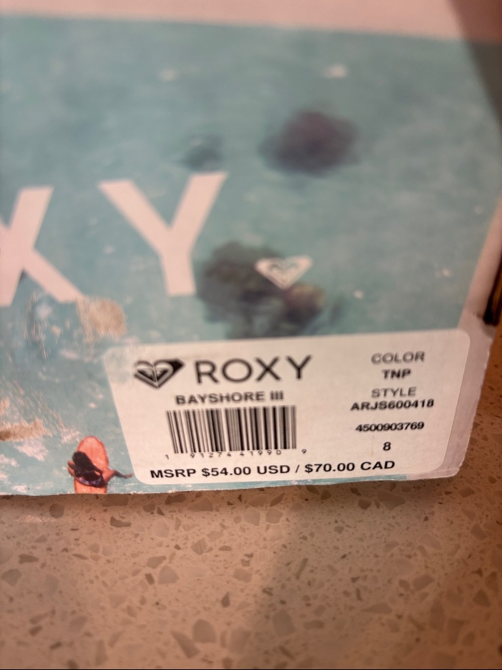 Roxy Kids Striped Canvas Sneakers - Cream & Pink - Picture 4 of 4